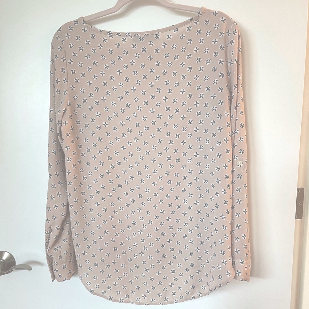 Loft Nude/Blush Patterned Blouse - image 2